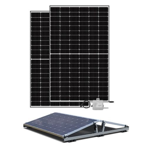 Balkonkraftwerk Komplettpaket Ost/West 760 Wp, Photovoltaikanlage Notfallrucksack
