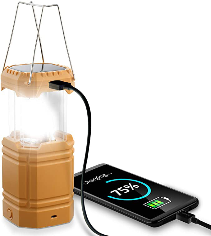 Zonne-camping handslingerlantaarn, draagbare ultraheldere LED-zaklamp met batterij