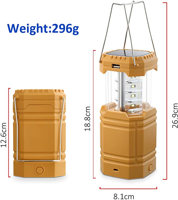 Zonne-camping handslingerlantaarn, draagbare ultraheldere LED-zaklamp met batterij