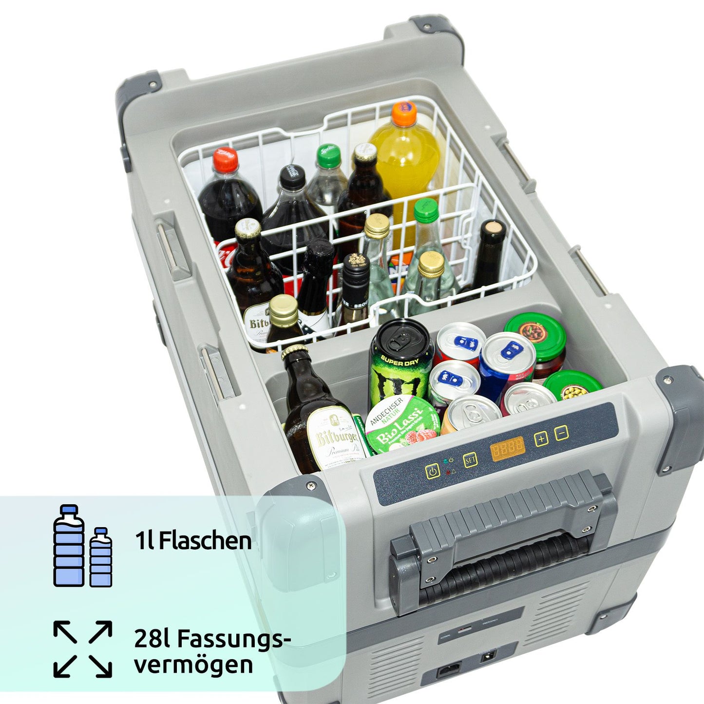 Kompressor-Kühlbox 28 Liter bis -22°C, 12/24 Volt
