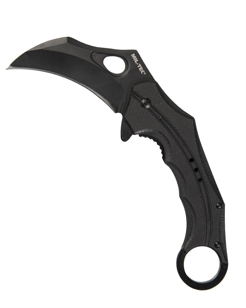 Karambit Einhandmesser G10 mit Gürtelclip Schwarz