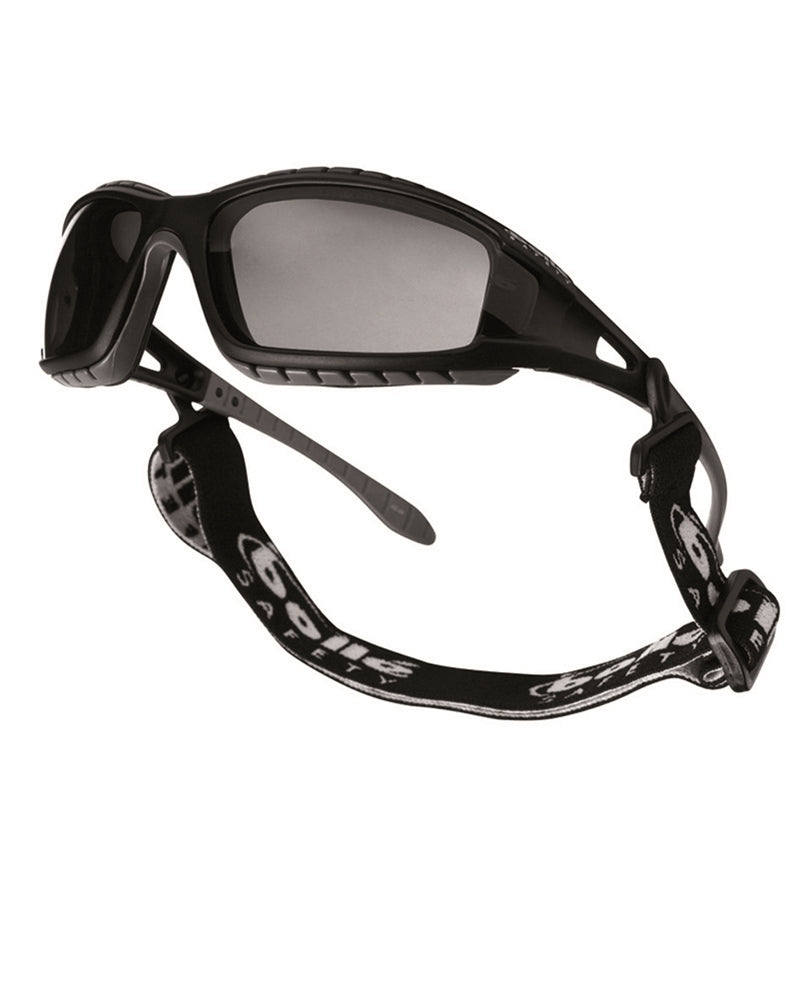 schwarze getönte Brille mit Kopfband