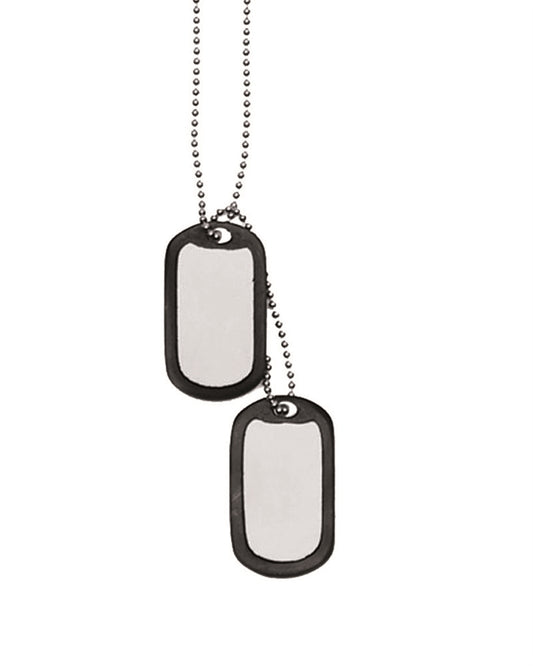 US Dog Tags Hundelapper satt blank med lyddemper