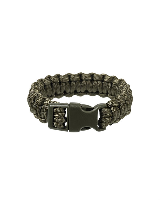 Paracord bracelet with clip clasp 22mm olive