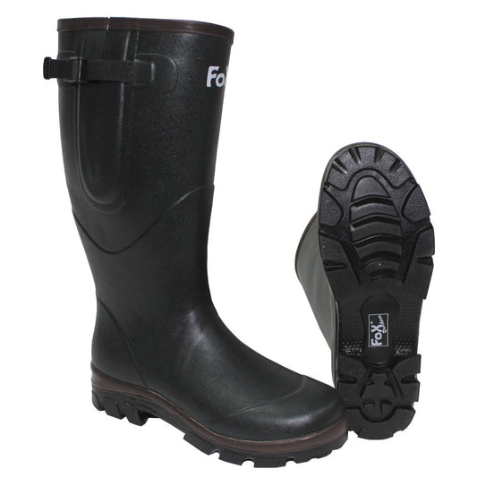 Rubber boots, olive, with neoprene lining