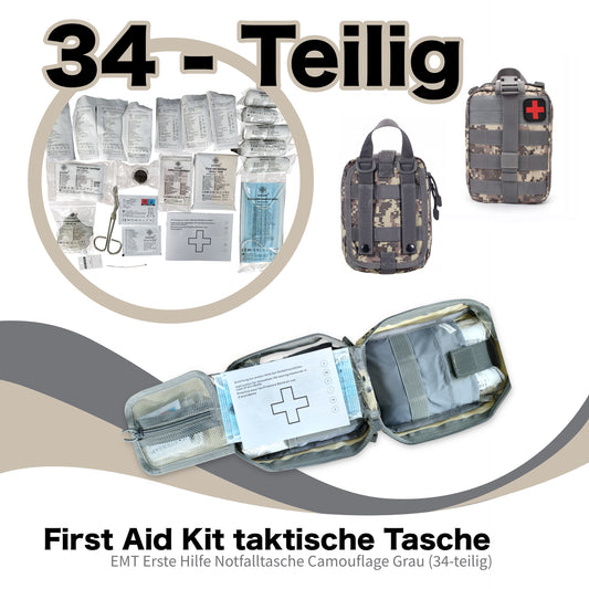 Erste Hilfe Kit - 34-teilig - IFAK Kit - Notfallset/Notfallkit - First Aid Kit