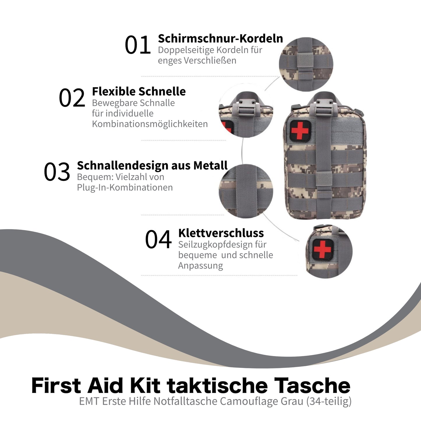 First Aid Kit - 34 pieces - IFAK Kit - Emergency Set/Emergency Kit - First Aid Kit