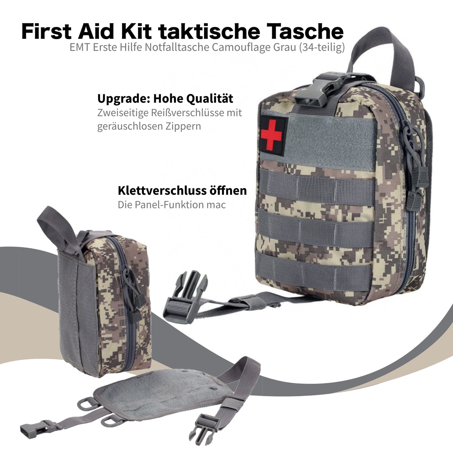 Erste Hilfe Kit - 34-teilig - IFAK Kit - Notfallset/Notfallkit - First Aid Kit