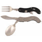 Pocket knife cutlery 4 in 1 complete cutlery knife fork spoon bottle opener can be dismantled into 2 parts for use