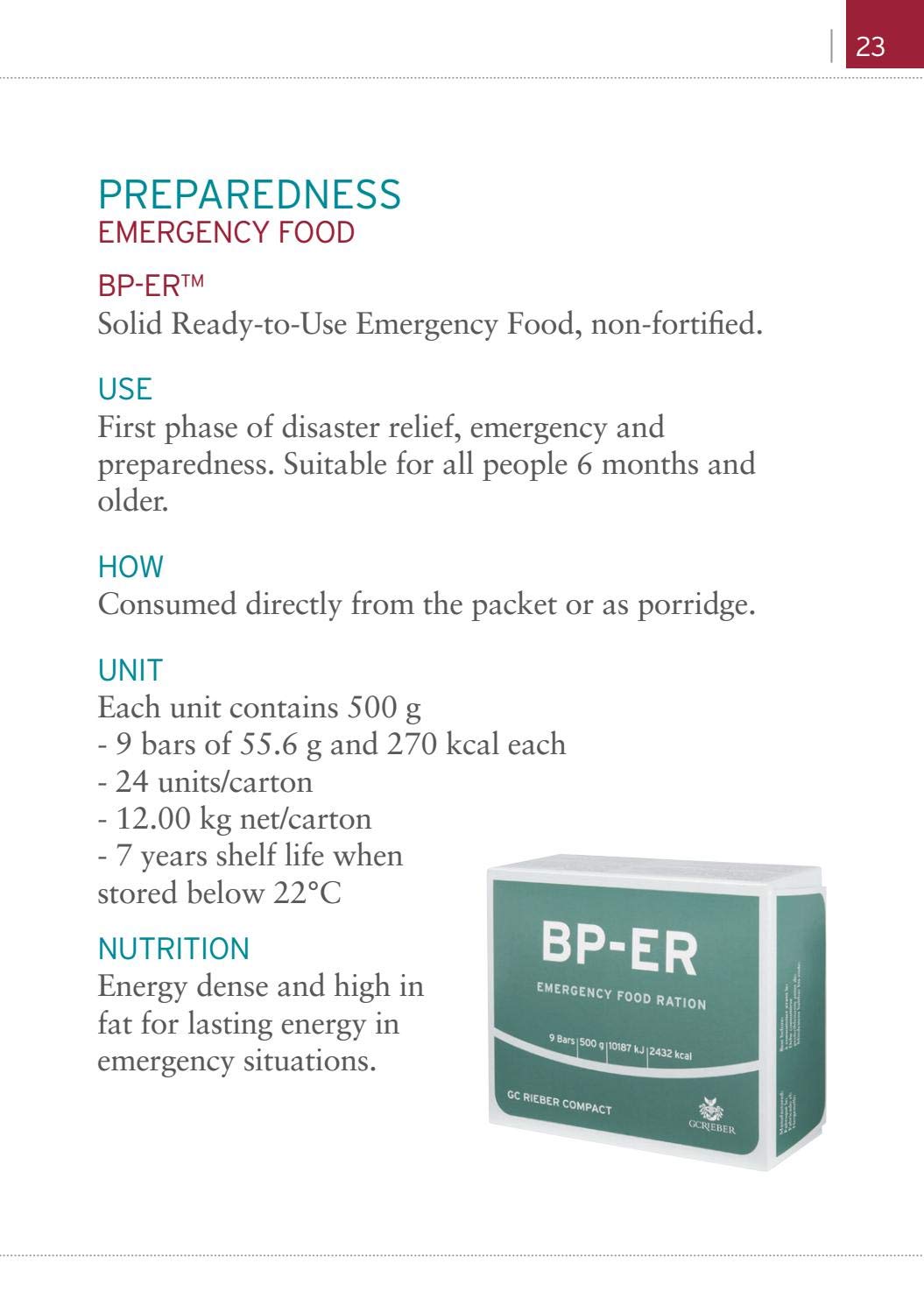 Emergency Ration BP-ER - Compact, durable, lightweight emergency ration BP-ER