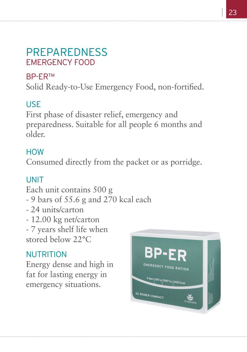 Notfallration BP-ER 14 Tage ca 35000 kcal - Kompakte, haltbare, leichte Notfallnahrung BP-ER