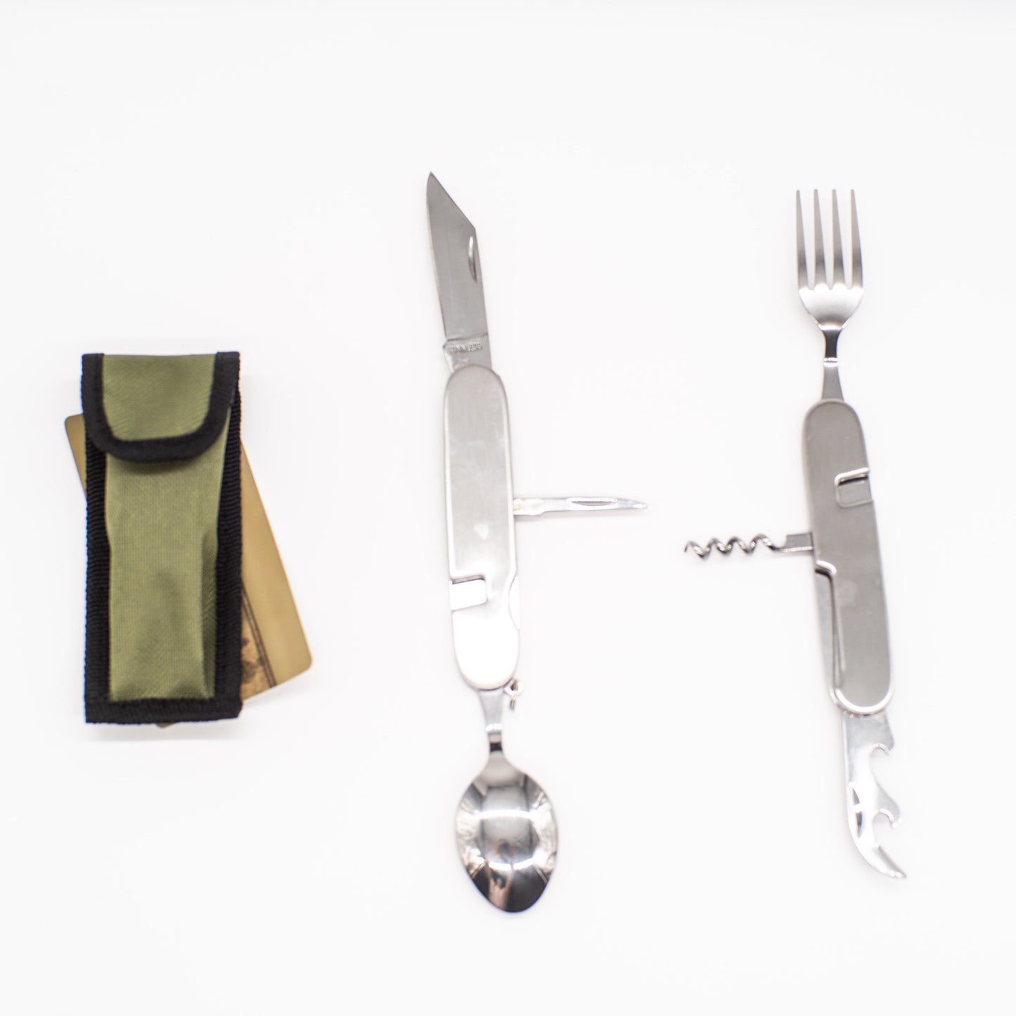 Klappbares Premium Essbesteck - Teilbar Messer Gabel Löffel