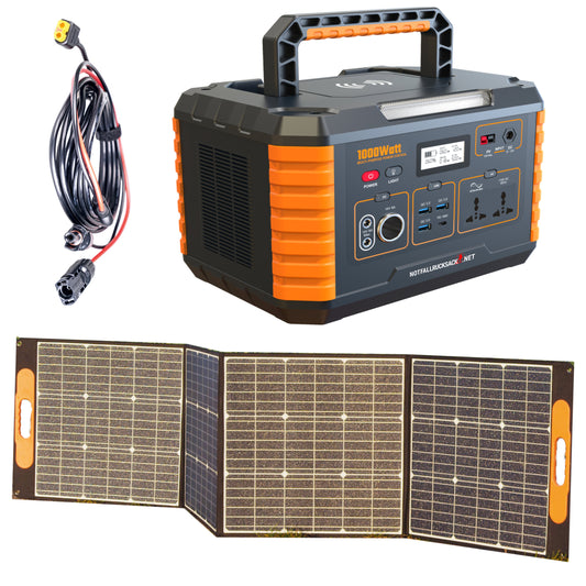 1000 Watt Solar Powerstation mit Steckdose und 200W Solarpanel