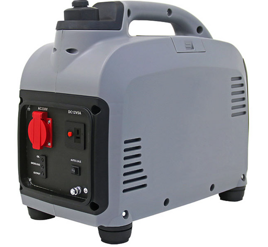 Nødgenerator benzin med 230V enhedstilslutning - 1000W maksimal belastning - strømgenerator med 4-takts motor