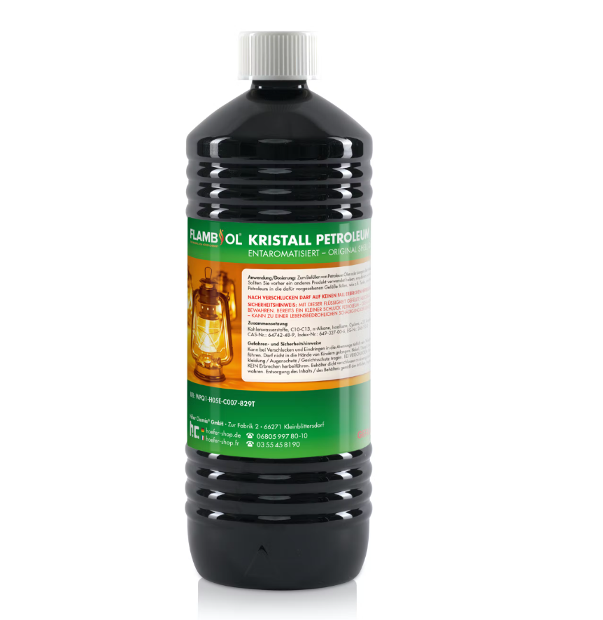 Petroleum Öl - Heizöl - 1 L - geeignet für Petroleumöfen und Sturmlaternen