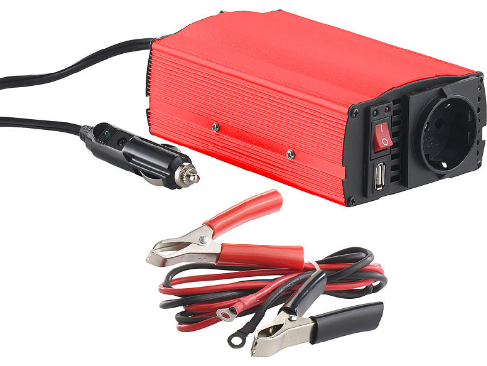 Spannungswandler - 12 Volt in 230 Volt - 300 Watt Dauerleistung - USB- –  Notfallrucksack