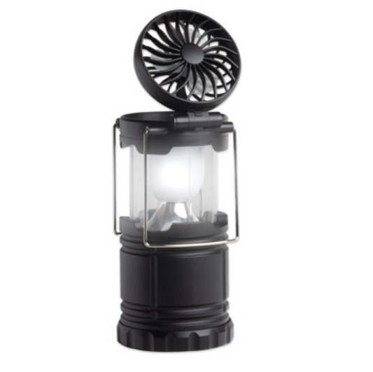 Lamp met ventilator - licht/lantaarn/armatuur - noodverlichting - koeling - lichtbron - lichttoevoer - noodlichtbron - campinglicht/campinglantaarn - buitenlicht