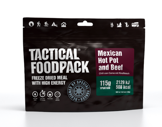 Chili con carne with beef - 115 grams - main course/entree - meal - emergency ration/emergency food - emergency ration/emergency food - emergency pack/meal pack - food ration - survival ration - survival food - nutrients/nutrition