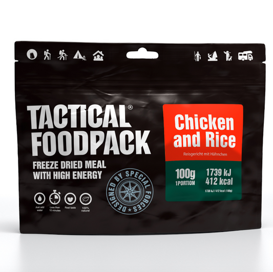 Rice dish with chicken - 100 grams - main course/entree - meal - emergency ration/emergency food - emergency ration/emergency food - emergency pack/meal pack - food ration - survival ration - survival food - nutrients/nutrition