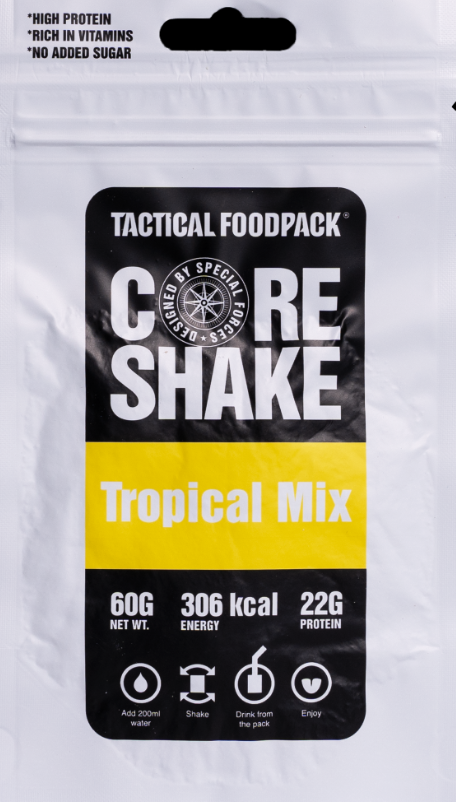 Core Shake Tropical Mix - Erfrischungsgetränk - Notration - Nahrungsration - Notgetränk - Notvorrat - Notfallpack/Essenspack - Essensration - Überlebensration - Überlebensnahrung - Nährstoffe/Nahrung Energiegetränk -