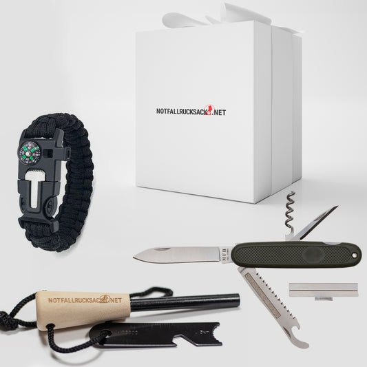 Outdoor Gift Set: Fire Steel, Folding Knife & Emergency Bracelet Men's Day Father's Day Gift