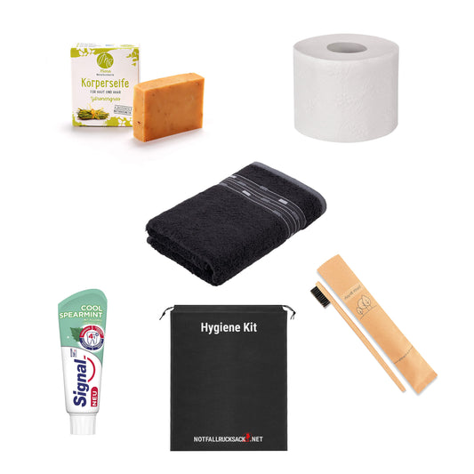 Hygiene Kit - WC-paperipyyhe hammasharja Hammastahna Natural Soap