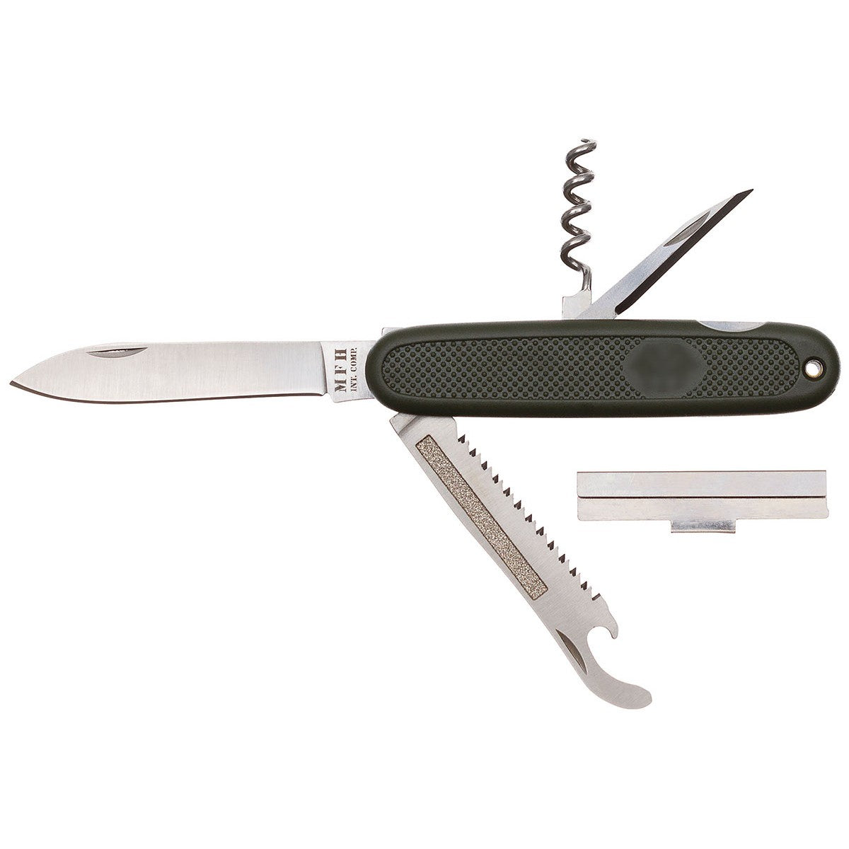 Outdoor folding knife with saw and file