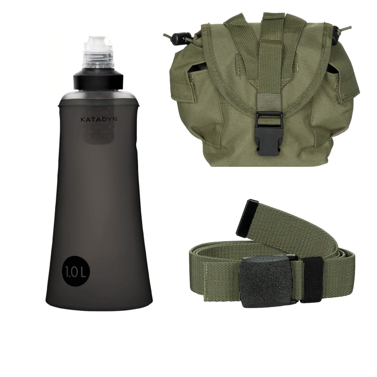 Wander-Kit Premium Katadyn Wasserfilter mit Flasche Flaschentasche und taktischer Gürtel